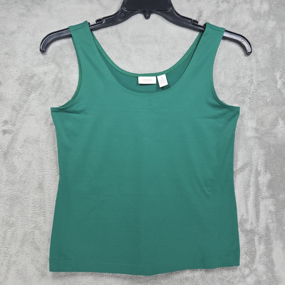 Chico's Womem's Classic Green Tank Top Sz 1 EUC